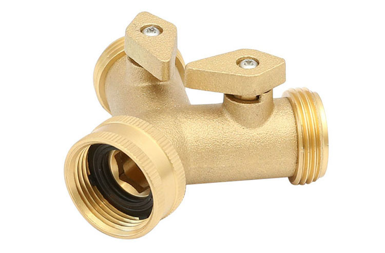 Latón 2 Way Garden Hose Connector made in China